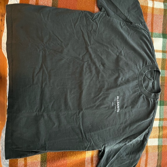 All Saints London Charcoal Short Sleeve Tee XXL Oversized - Picture 3 of 6